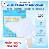 COMBO 200 Khẩu Trang 5D Mask DUY QUÂN Cao Cấp Chống Tia UV Khẩu Trang Y Tế 3 Lớp Kháng Khuẩn 5D (DUY