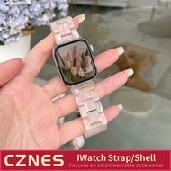 New style☒《Ready Stock》For iWatch marbled strap Leisure strap Iwatch strap /4/5 /6 /SE/7 Resin strap
