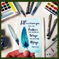 Psalm 91:4 | Under His Wings you will find Refuge | Christian ezlink card sticker