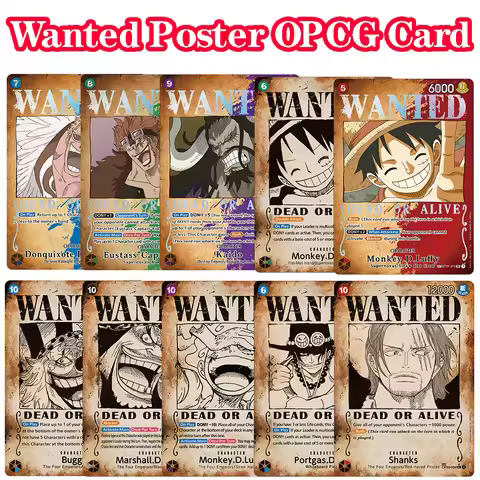 ONE PIECE Retro Wanted Poster Style Proxy Game Card Luffy Buggy Shanks Ace Anime OPCG/PTCG Card / Co