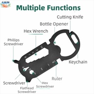 CAUSI EDC Tools Card, Stainless Steel Multifunction Outdoor Gadgets, Portable Black Silver Beer Open