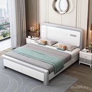 Bed Sheet Large High Box Solid Wood Bed 1.8 Double Bed Owner Bed Economical Type 1.5M Single Storage