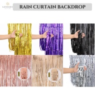 Rain Curtain Backdrop | Rain Fringe Foil Curtain | Ribbon Background Party Balloon Banner Birthday D
