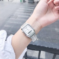 CASIO CASIO Watch Men Women Unisex Steel Band Small Gold Nugget Retro Quartz Square Watch AQ-230A-7D