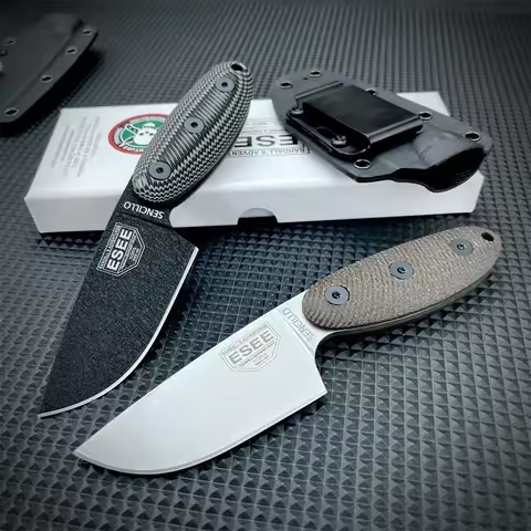 ESEE Sencillo Fixed Blade D2 Knife Durable G10 Handle Knives with Hang The Buckle Sleeve Rope Hole O
