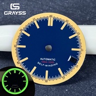 New 28.5mm retro navy blue/black watch dial for SKX nh35 nh34 movement 3.8 oclock crown dive watch f