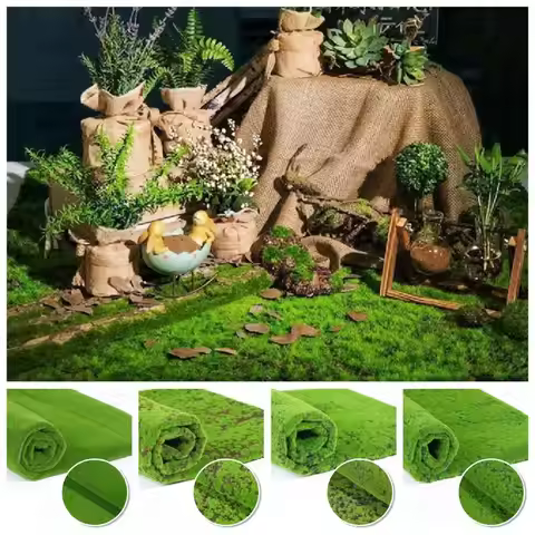 Artificial Plants DIY Fake Moss Grass Turf Durable Lifelike Simulation Moss Sheet Green 50*50cm Arti