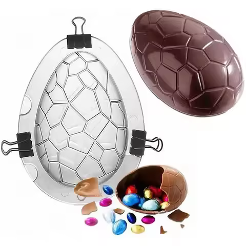 Acrylic DIY 3D Easter Eggs Mould Chocolate Mold Dinosaur Eggs Cake Molds Wedding Birthday Cake Decor