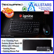 Tecware IGNITE 3-in-1 Gaming Bundle (87Keys White LED Outemu Brown Switch + Huano 4800dpi USB2.0 Gam