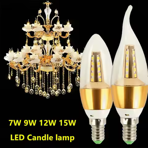 E27 E14 LED Candle Light Bulb 5W 7W 9W 12W 110V 220V Frosted Flame Lamp C35 vintage Edison home chan