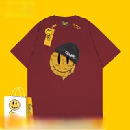 เสื้อยืดคอกลมแขนสั้นผ้าฝ้ายแท้ Drew House Face Oversize สีดำ ทรงหลวม แฟชั่นอเมริกัน สำหรับทั้งชายและ