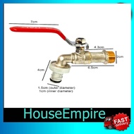 ½” Bibcock Faucet Ball Valve Bib Tap Adaptor Wall Mounted Ball Tap Solid Brass Kepala Paip Mesin Bas