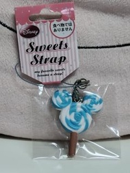 迪士尼 Mickey 藍白色棒棒糖 Sweets Strap 手機吊飾