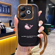 Case For Infinix Hot 40i Phone Whale Butterfly Silicone Shockproof Strap