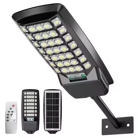 140 LED Solar Light Outdoor Solar Street Light, 6000mAh Waterproof Automatic Sensing Street Light wi