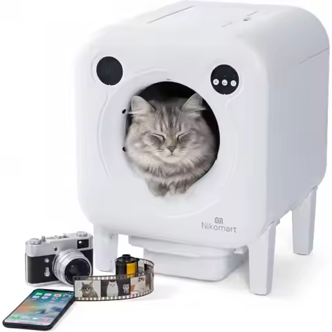 Extra Large 75L Self-Cleaning Litter Box for Multiple Cats with Camera, Smart Exhaust, and App Contr