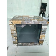 GLASS FOAM BOX COMBINED WITH LIGHTS AND DECAL 40x30x30 Aquarium Tank Fish Tank Aquarium Light