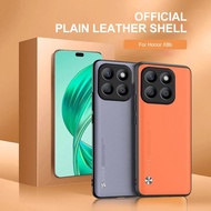 For Honor X8b 2024 Case Plain Leather Shockproof Protect Cover Honor X8b X8B x8b Soft Silicone Frame