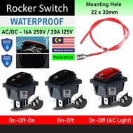 Waterproof [AC DC] 4 Pin / 6 Pin DPST DPDT KCD4 Rocker Switch, Suis Rocker, AC ON OFF Switch, DC ON 