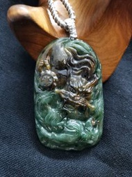 D006  藍水帶黃翡*龍牌*A貨翡翠