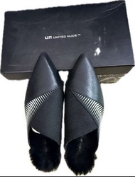 UNITED NUDE 黑色尖頭穆勒鞋 39碼