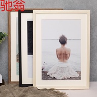 E4C Simple Narrow Edge Wood Grain Solid Wood Picture Frame Puzzle Frame A3A4 Certificate Frame Pictu