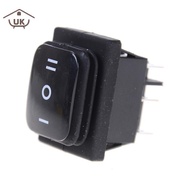 UK 12V Black Waterproof 6Pin DPDT Self Locking Rectangle Rocker Switch