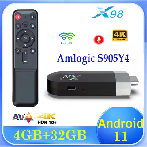 X98 S500 Android 11 Amlogic S905Y4 Quad Core 2.4G&5G Dual Wifi 4GB 32GB 4K AV1 H.265 Media Player Se