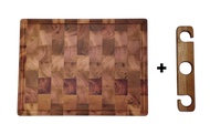 Butcher Block (End Grain) Genuine Mahogany Wood 1.5" x 12" x 16" + 1 Wine Hat