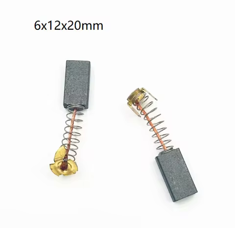 2Pcs Cut-off Machine Electric Carbon Brushes 6 x 12 x 20 mm for Power Tools