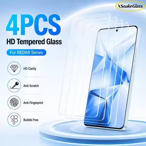 4PCS 9H Tempered Glass for Redmi Note 15 Pro 5G 14S 13 Pro 12 Turbo 12 11 Pro+ K70 K30 15C 14 13X 10