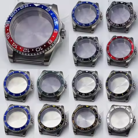 Watch Case 36mm Silver Stainless Steel Watch Case Sapphire Glass Fit NH35 ETA2824 2836 Miyota8215 DG