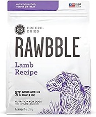 BIXBI Rawbble Freeze Dried Dog Food, Lamb Recipe, 26 Ounce