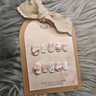 Handmade Wearing Manicure Cute Rabbit Large Lollipop Handmade Wearing Nails Student Short Nails Cute