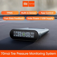 Xiaomi 70mai TPMS Tire Pressure Monitor Tpms Solar Power Usb Android USB Tmps 70 Mai Car Sensors System Alarm