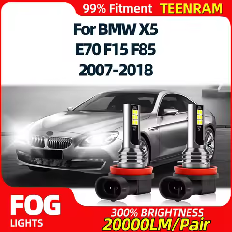 2Pcs H8 H11 LED Canbus No Error Auto Fog Lamp 6000K 12V Fog Light For BMW X5 E70 F15 F85 2007-2012 2