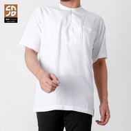 S&D Project Uje Koko Shirt Short Sleeve Pangsi Top Size ML XL 2XL 3XL 4XL - White Color