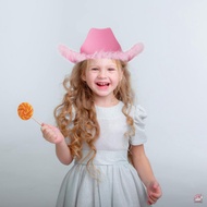 JOP-Kids Cowboy Wide Brim Western Cowgirl Hat with Adjustable Strap  Costume Accessories