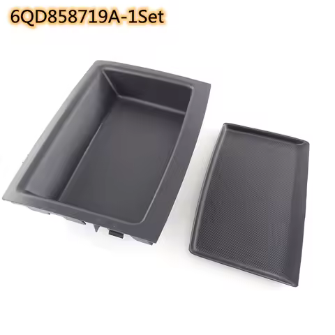 SCJYRXS 1Set Without Cover Dashboard Storage Tray Debris Box + Mat 6Q0 858 719A 6Q0 857 465A 6Q0 858
