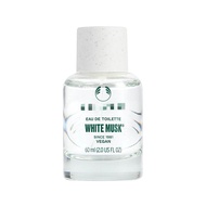 Parfum MY BODY SHOP koleksi musk eau de toilette botol kaca dengan tutup putih berbintik ukuran 60 m