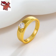 แหวนทองแท้ แหวนทองคำแท้ 0.3 กรัม แหวนทองไม่ลอก24k แหวนผู้หญิง ไม่ลอกไม่ดํา สี่กรงเล็บเซอร์โคเนียแหวนหญิงที่เรียบง่ายหรูหราเครื่องประดับแฟชั่น