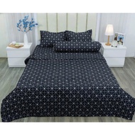 Summer Bedding Set 4 Poly CottonPiece – Mattress Cover 2–10cm – Many Models to Choose from, Black St