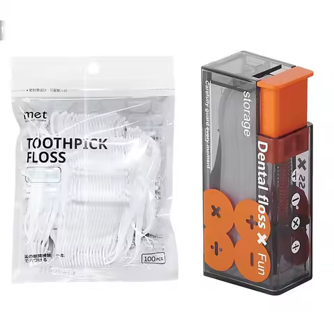 Dental Floss Dispenser Containing 10Pcs Floss Dental Floss Storage Box Auto Refillable Oral Hygiene 