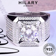 HILARY JEWELRY 925 Sterling Moissanite Women Cincin Accessories Silver Diamond Ring Perak Korean Adjustable 純銀戒指 Original Fashion Perempuan For R43