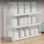 ชั้นวางของบนโต๊ะ 3 ชั้นสำหรับจัดระเบียบ ชั้นวางเหล็ก-ไม้สำหรับเก็บของ ที่วางขนมหลายชั้นสำหรับเคาน์เต