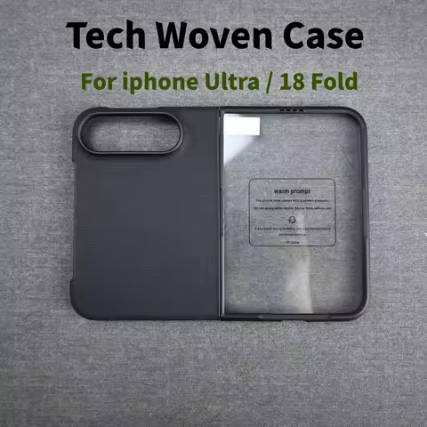 Luxury Tech Woven Magnetic Adsorption Phone Case for Iphone Duo / 18Fold for Magsafe 2in1 Tempered G