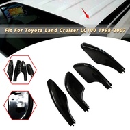 4ชิ้นเหมาะสำหรับ Toyota Land Cruiser LC100 FJ100 1998-2007แร็คหลังคารถไฟ End ปกเชลล์หมวกเปลี่ยน4ชิ้น (สีดำ) 1.6
