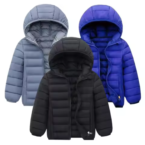 Kids Boy Lightweight Down Jacket Autumn Winter Coats Children Girl Warm Hooded Outerwear Teen Studen