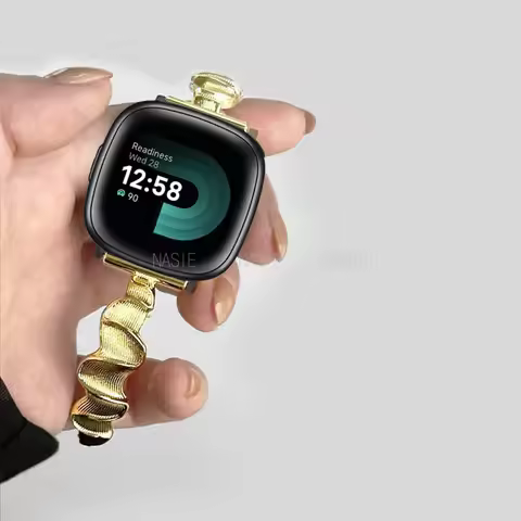 Jewelry Strap for Fitbit Versa 4 Band Fitbit Versa 3 Luxury Chain Metal Bracelet for Fitbit Sense / 