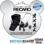 Recaro Celona Frame Silver + Recaro Seat Unit Select Night Black for max 4 YEARS / &lt; 22 kg | BABY BROTHER BEAR